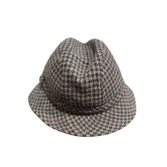 Vintage St Michael‎ Fedora Hat Blue Gray Tweed Medium - Picture 5 of 8